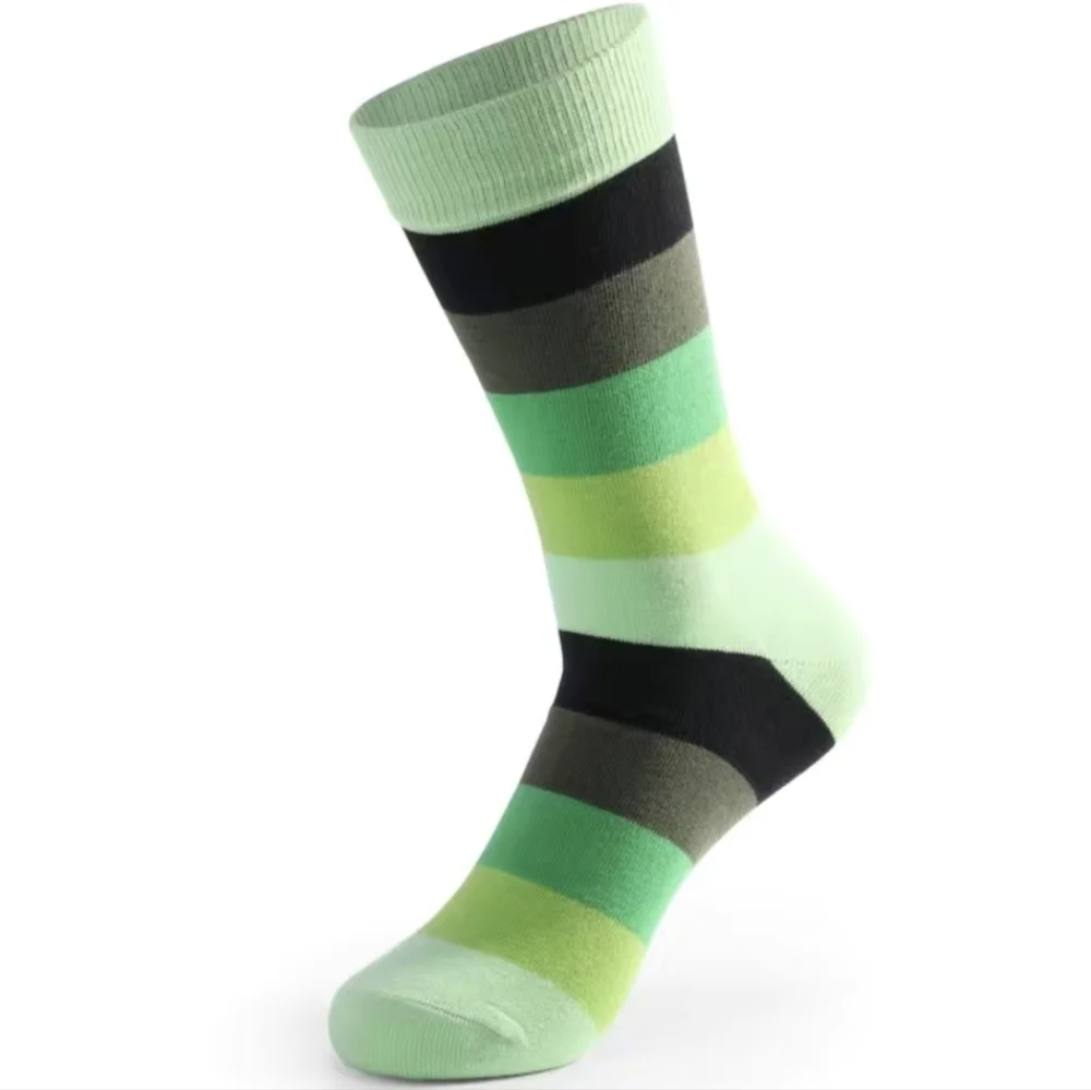 🌈 Socks--Men's Striped Colorblock Dress Socks - Picture 3 of 6
